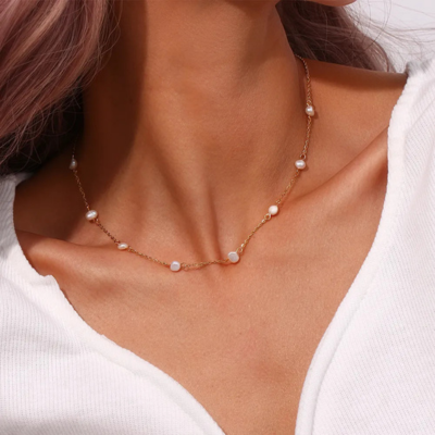 LANEY Pearl Necklace | Gold