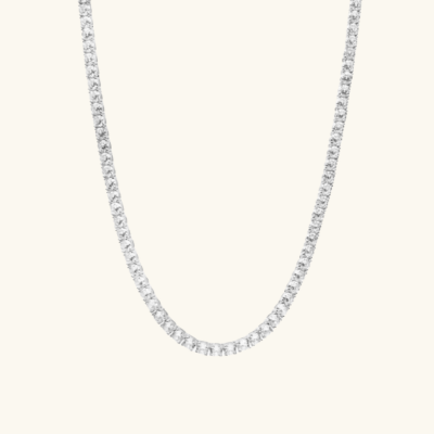 ABBY Classic Tennis Necklace | Silver