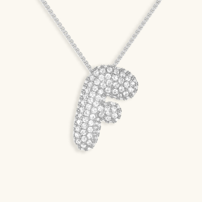 BUBBLE | Initial Diamond Necklace