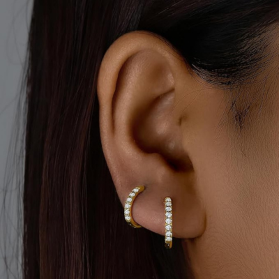 ISA Earrings with Zirconia | Gold