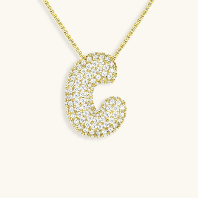 BUBBLE | Initial Diamond Necklace