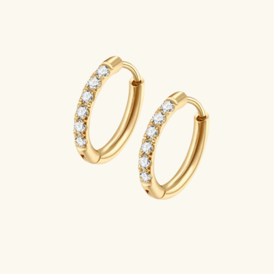 ISA Earrings with Zirconia | Gold